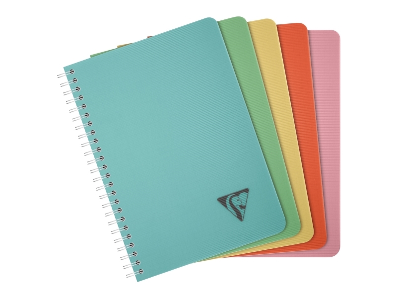 Notesbog, Clairefontaine Linicolor, A5, kvadreret, ass. farver, 5 notesbøger