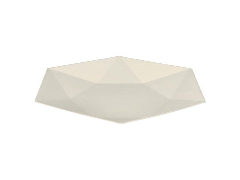 Tallerken, Papstar Hexa Diamond, bagasse, 26 x 23 cm, hvid, pakke a 12 stk