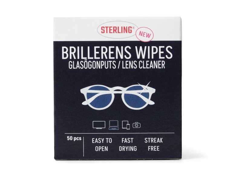 Renseservietter, Sterling Brillerens, cellulose, pakke med 50 stk