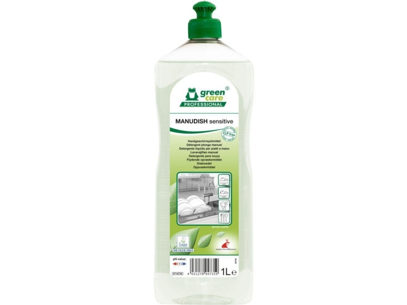 Opvaskemiddel, Green care professional Manudish Sensitive, gel, 1 l