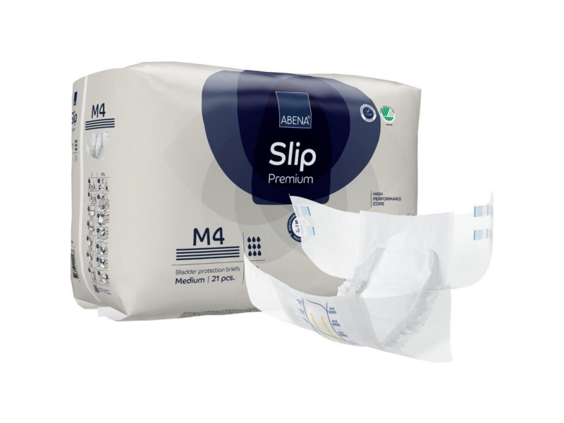 Voksenble, Abena® Slip Premium M4, tapeble, 3.600 ml, blå