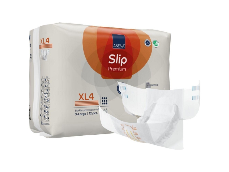Voksenbleer, Abena® Slip Premium, tapeble, XL4, orange, pakke med 12 stk