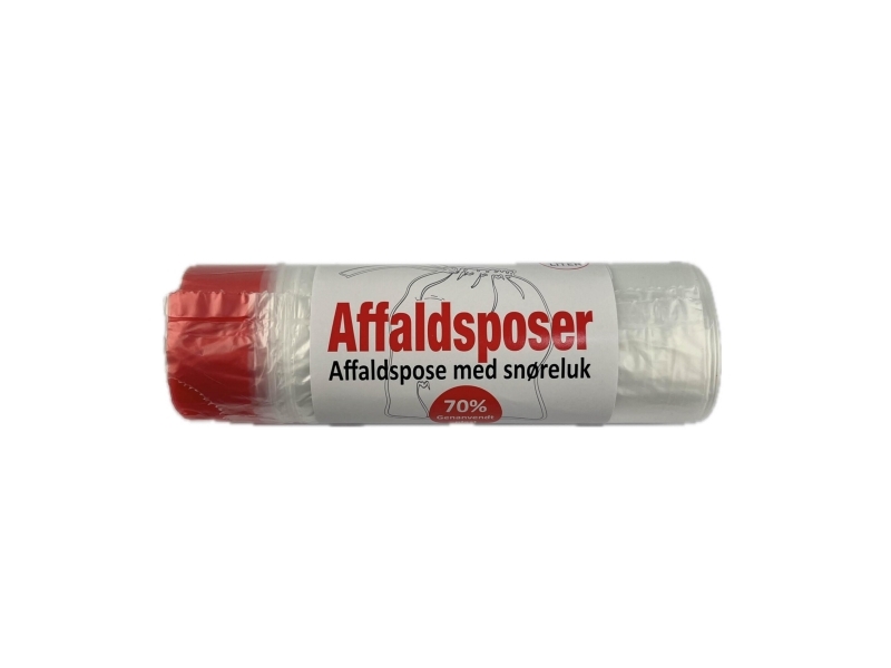 Affaldsspose m. snøreluk 20/30 ltr. Transparent - 30 ltr. | Poser & sække | Transparent |