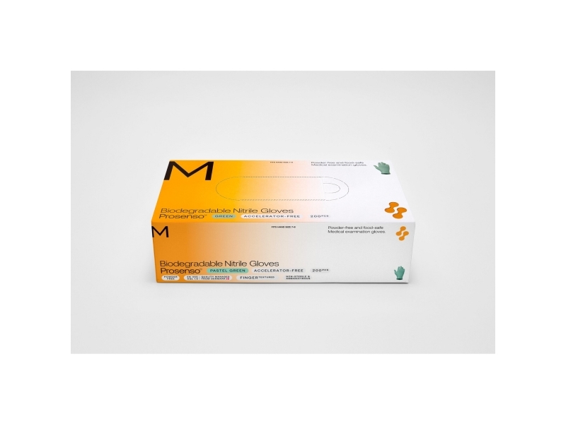 Handsker, Prosenso Biodegradable Nitrile Gloves, M, pakke a 200 stk