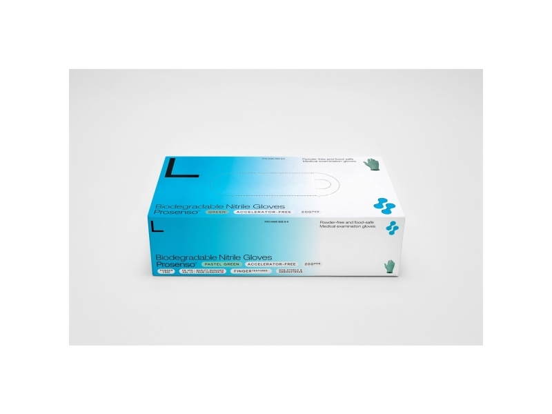 Handsker, Prosenso Biodegradable Nitrile Gloves, L, pakke a 200 stk