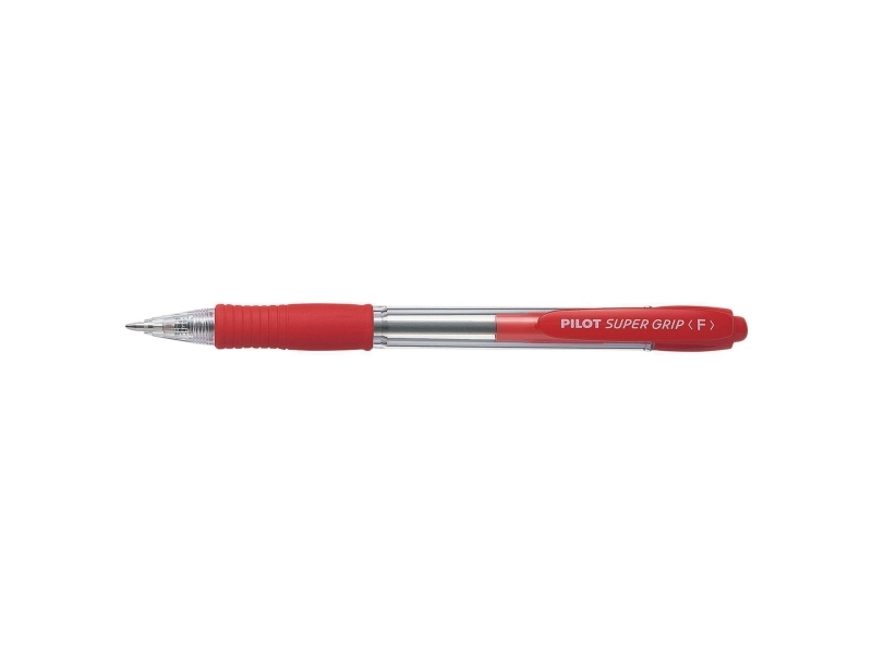 Kuglepenne, PILOT Super Grip, 0,7 mm, genopfyldelig, rød, pakke a 12 stk