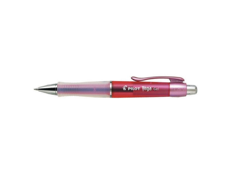 Gelpen, PILOT Vega Gel 07, 0,7 mm, tryk, genopfyldelig, blå/pink, pakke a 12 stk
