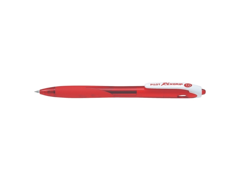Kuglepen, Pilot BeGreen Rexgrip, genopfyldelig, 1 mm, rød, pakke a 10 stk