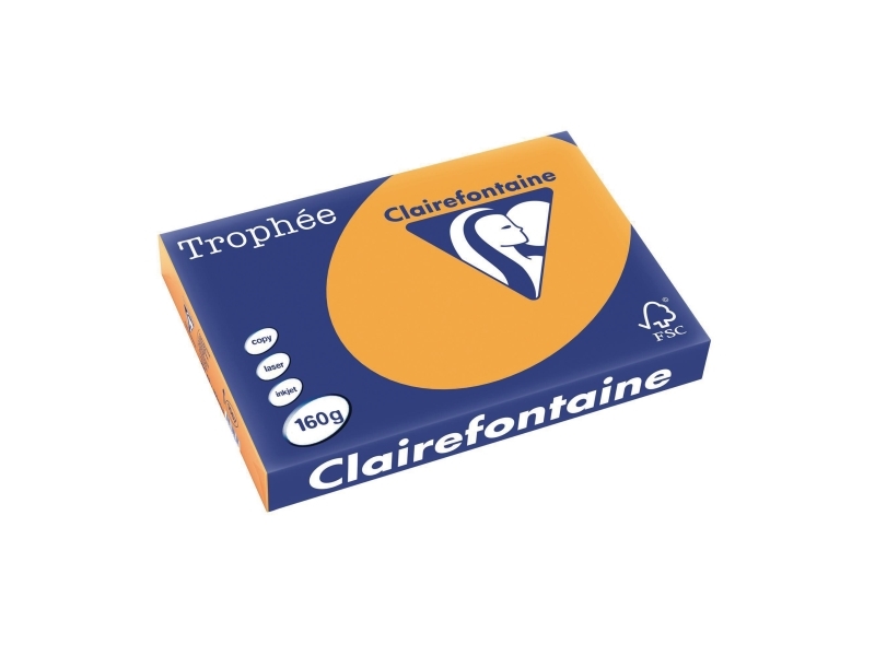 Farvet printerpapir, Clairefontaine Trophée, A3, 160 g/m2, orange