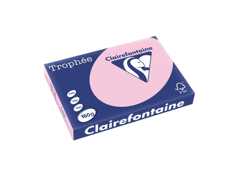 Kopipapir, Clairefontaine Trophée 2638C, A3, 160 g/m2, pink, pakke med 250 stk