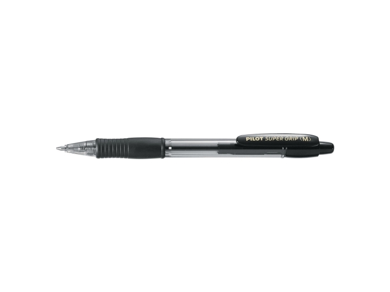 Kugelschreiber, Pilot Super Grip, Nachfüllbar, 1 Mm, Mittel, Schwarz, 12Er-Pack