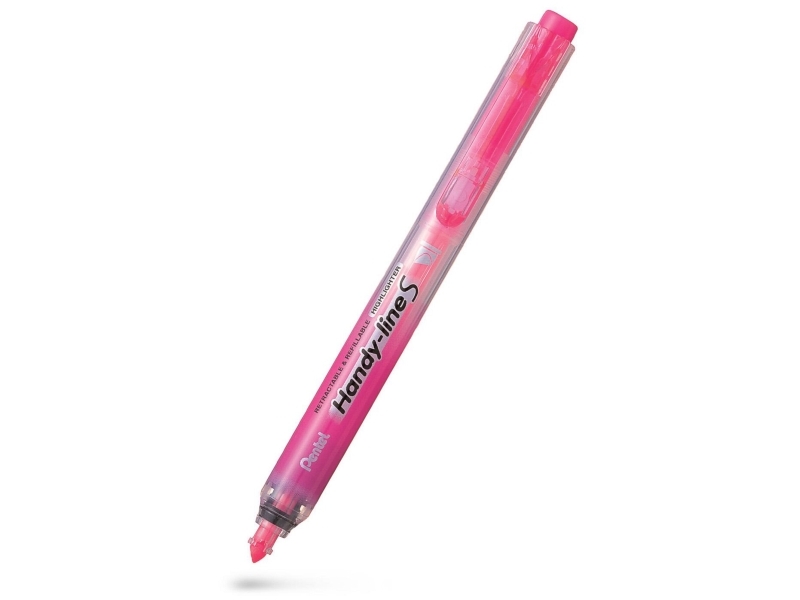 Textmarker, Pentel Handy-Line S, Mit Druckmechanik, Pink