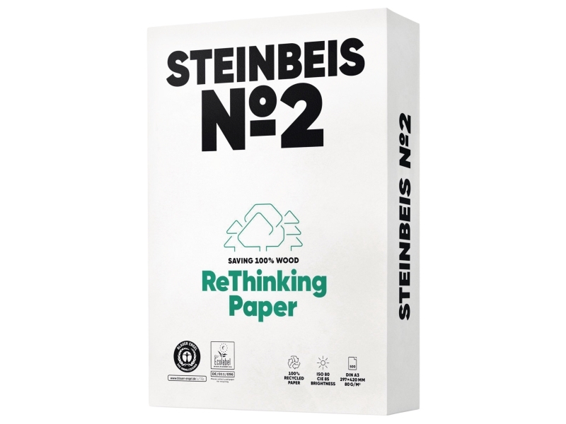 Genbrugspapir, Steinbeis No.2 Trend White, 80 g, A3, pakke a 500 stk