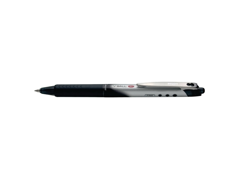 Rollerpenne, PILOT V-BALL GRIP RT, 0,7 mm, genopfyldelig, sort, pakke a 12 stk