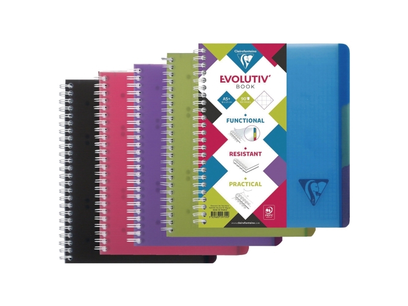 Notesbog, Clairefontaine Linicolor Evolutiv, A5, ternet