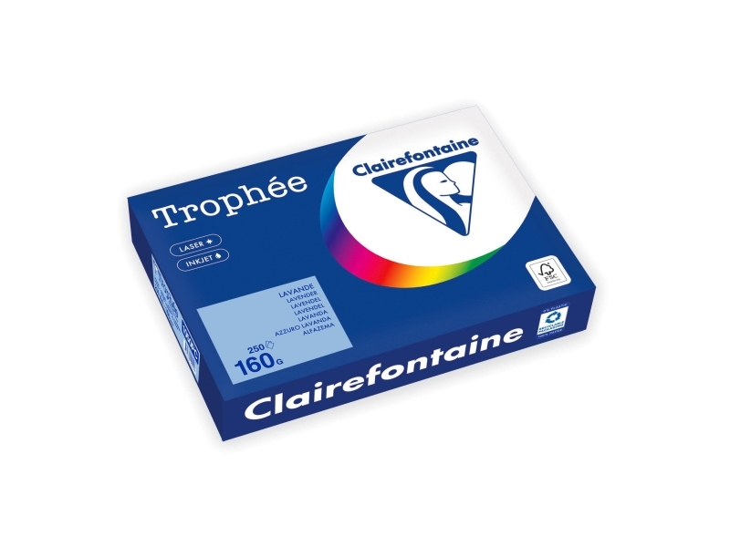 Farvet papir, Trophee 1050, A4, 160 g/m2, mat, lavendel, pakke med 250 stk