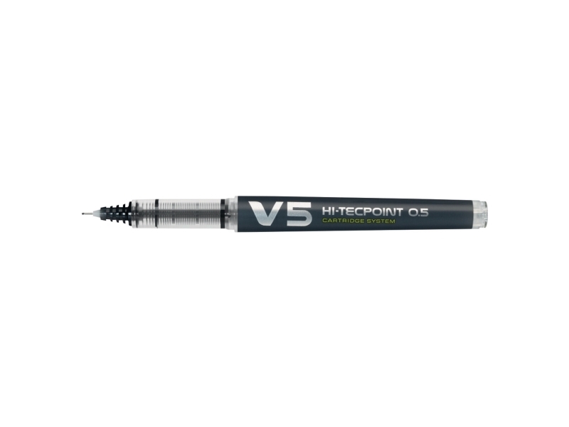 Rollerpenne, PILOT V5 Hi-Tecpoint, genopfyldelig, 0,5 mm, sort, pakke a 10 stk