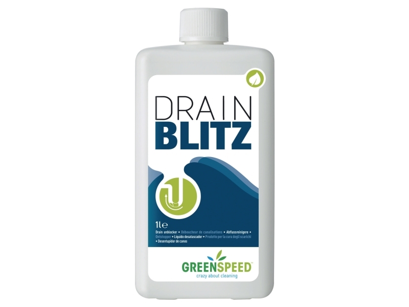 Afløbsrens, Greenspeed Pro Drain Blitz, Alkalisk, 1 L, Uden parfume
