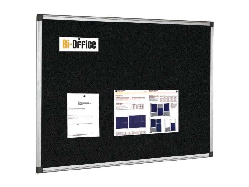 Opslagstavle, Bi-Office Maya, aluminiumsramme, sort, 90 x 120 cm