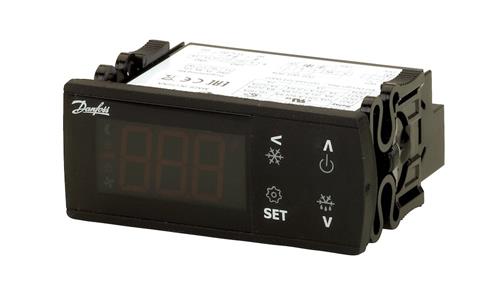 Danfoss ERC 214 - Elektronisk kølestyring, DI 1, DO 4, AC 197-250 V, Rød LED