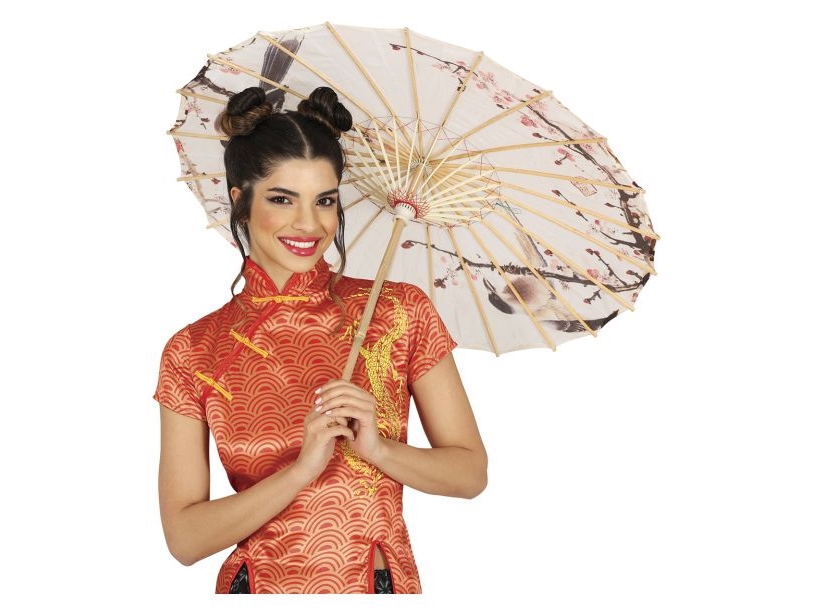 Orientalsk Parasol, Hvid 82 Cm