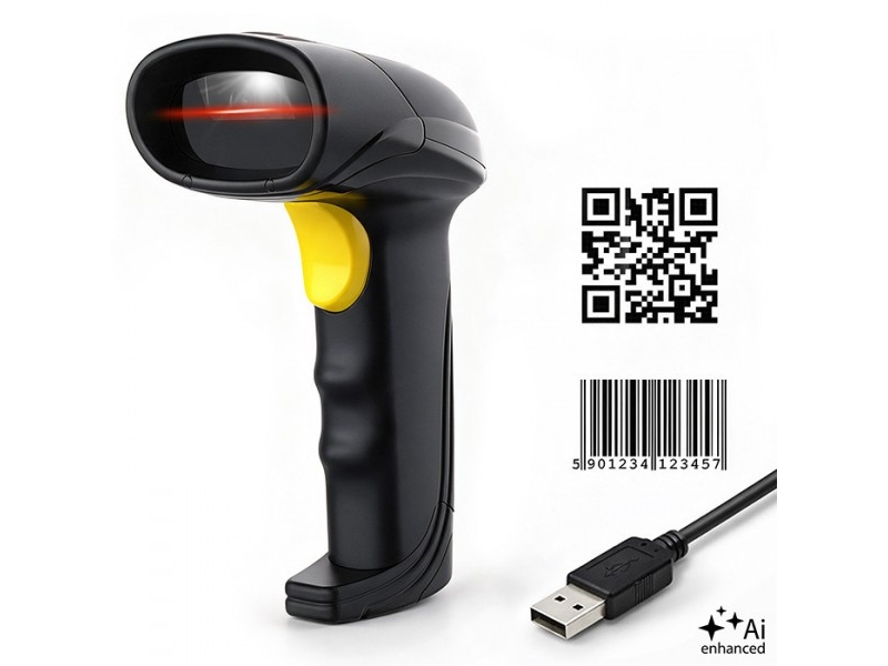 Qoltec Precyzyjny Skaner czytnik kodów kreskowych 1D 2D QR EAN USB