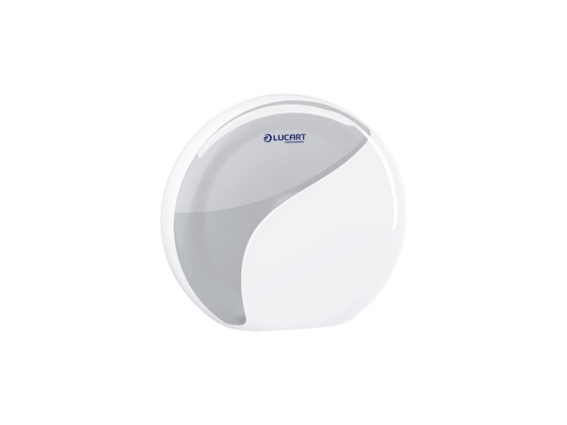 Toiletpapirdispenser, Lucart Identity, plast, Mini Jumbo, 1 rulle, hvid
