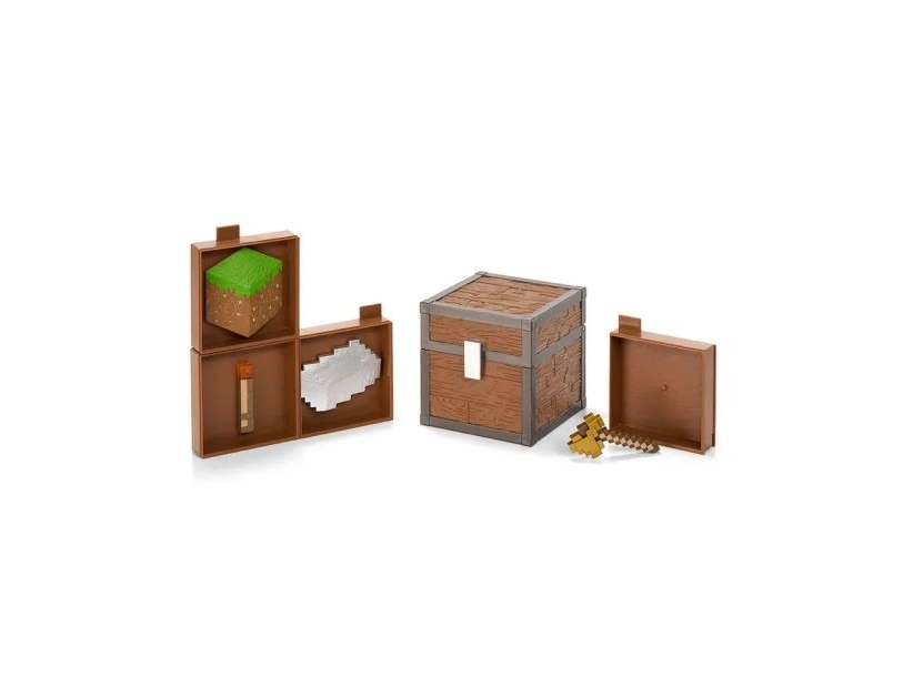Minecraft Plains Loot Chest – Skattekiste Med 4 Genstande