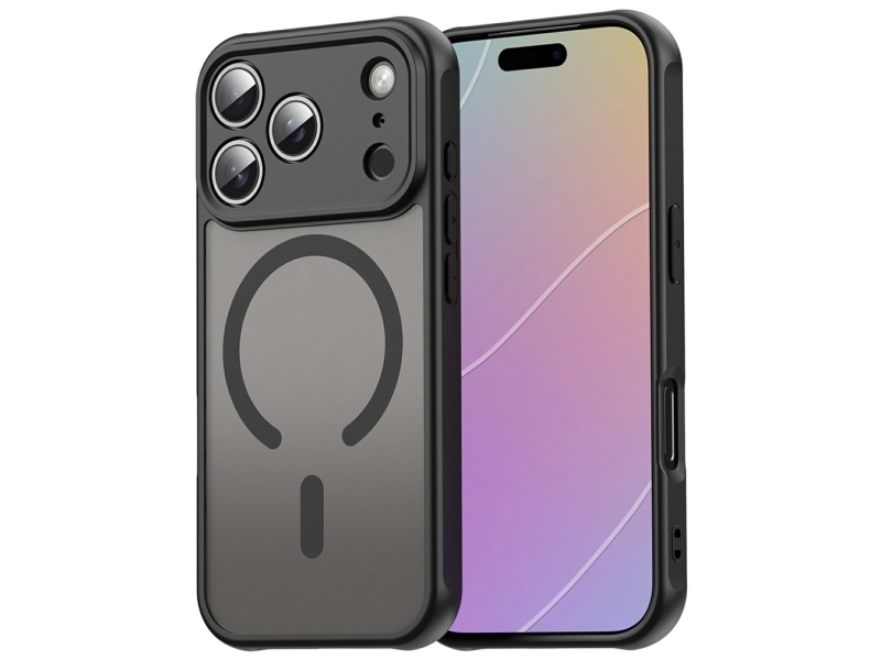 Iphone 18 Pro / 17 Pro Pc Tpu Magnetic Matte Case, Drop-Resistant - Black