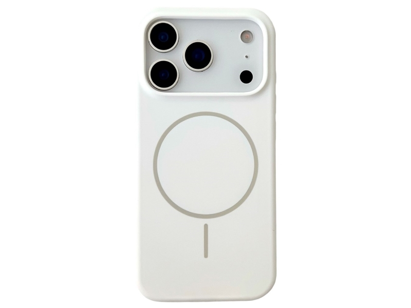 For Iphone 18 Pro Max / 17 Pro Max Magnetic Case Liquid Silicone Anti-Drop Phone Back Cover - White