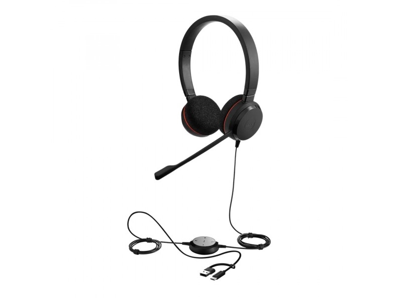 Jabra Evolve 20 Headset, Stereo, Kabelgebunden Usb-C/A-Anschluss, Optimiert Für Unified Communication