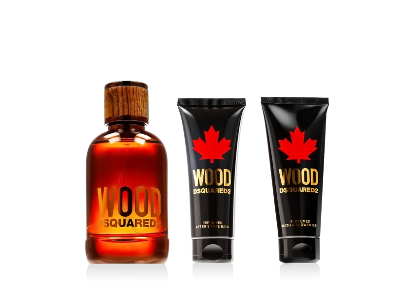 Dsquared2 Wood Pour Homme Gift Set Eau De Toilette 100 Ml Shower Gel 100 Ml And After Shave Balsam 100 Ml