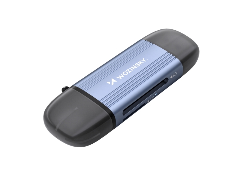Wozinsky Wozinsky Wcr-5G Memory Card Reader For Sd And Microsd Usb-A 3.0 / Usb-C 3.0 Aluminum - Gray