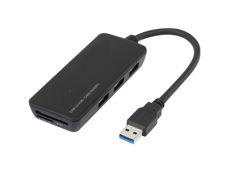 Renkforce 3 Port Usb 3.0-Hub Mit Eingebautem Sd-Kartenleser Schwarz