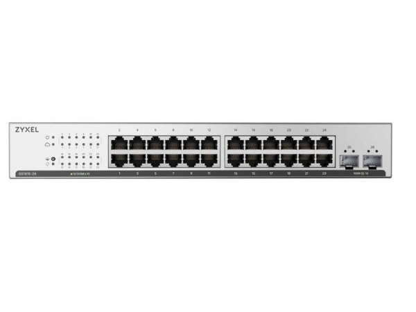 Zyxel Switch smart managed Layer2 26 Port 24x 1 GbE 2x SFP 19 Lüfterlos NebulaFlex GS191524E