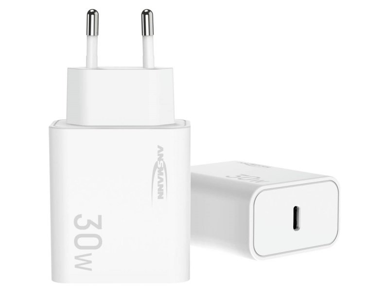 Ansmann Home Charger Hc130pd Usb-Ladegerät 30 W, 1 X Usb-C Pps, Power Delivery, Quick Charge, Weiß, Für Den Innenbereich, Steckdosenleiste