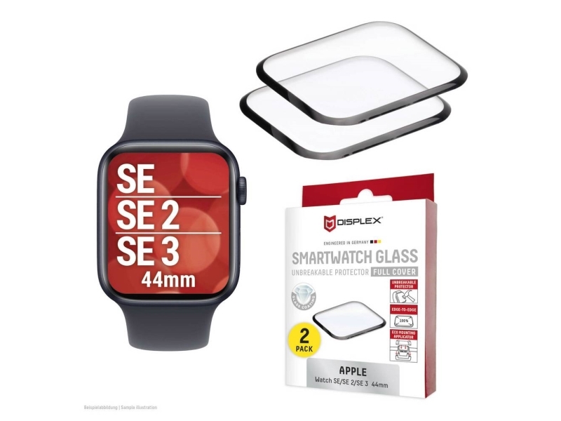 Displex 02147, Skærmbeskytter, Smartwatch, Transparent, Apple, Apple Watch Se3/Se2/Se (44Mm), Hærdet Glas