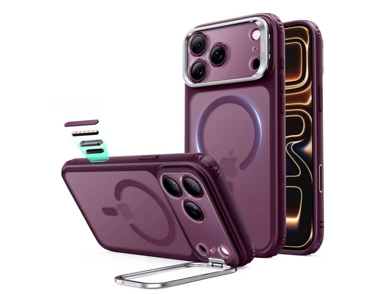Esr Esr Classic Hybrid Kickstand Magsafe Case For Iphone 18 Pro / 17 Pro - Dark Cherry Matte