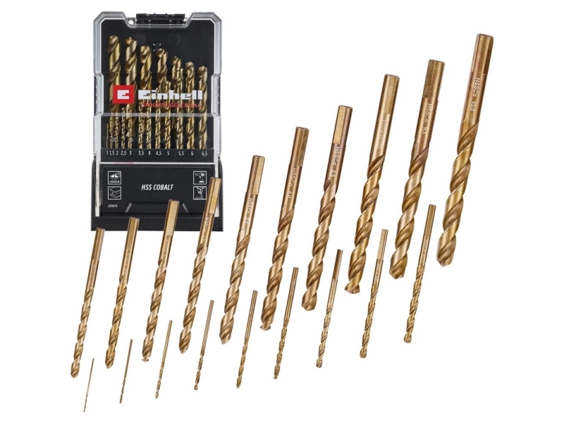 Einhell 249019 Hss-Co Metall-Spiralbohrer-Set 1 Mm, 1.5 Mm, 2 Mm, 2.5 Mm, 3 Mm, 3.5 Mm, 4 Mm, 4.5 Mm 1 Set (249019)