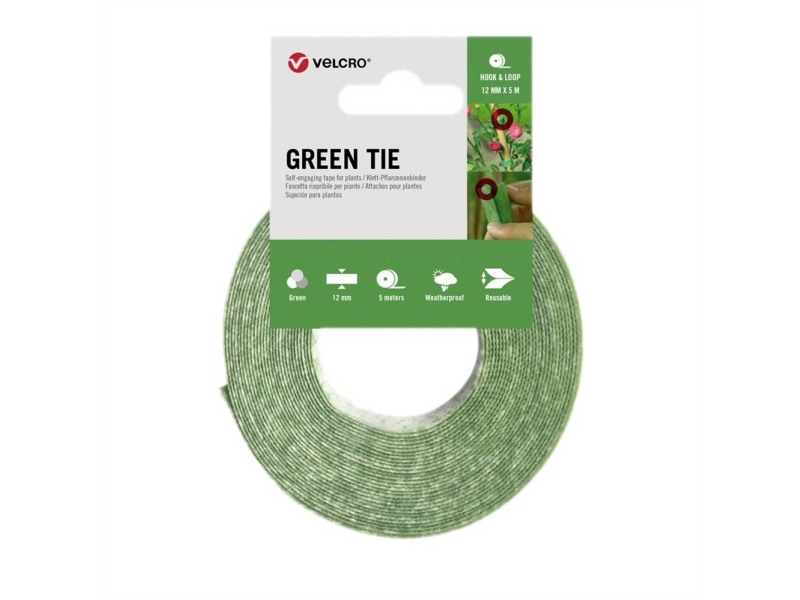 VELCRO 5m selvlukkende tape 12mm grøn VEL-PS20026 ( VEL-PS20026 )