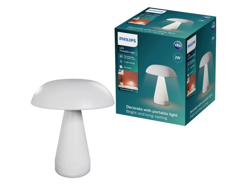 Philips 8721103148469 Batteriebetriebene Led-Tischlampe Led (Rgb) Integrierte Led 3 W Weiß