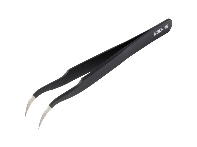 Tru Components Tc-15010076 Esd-Pinzette, 1 Stück, Flach, Gebogen, 120 Mm