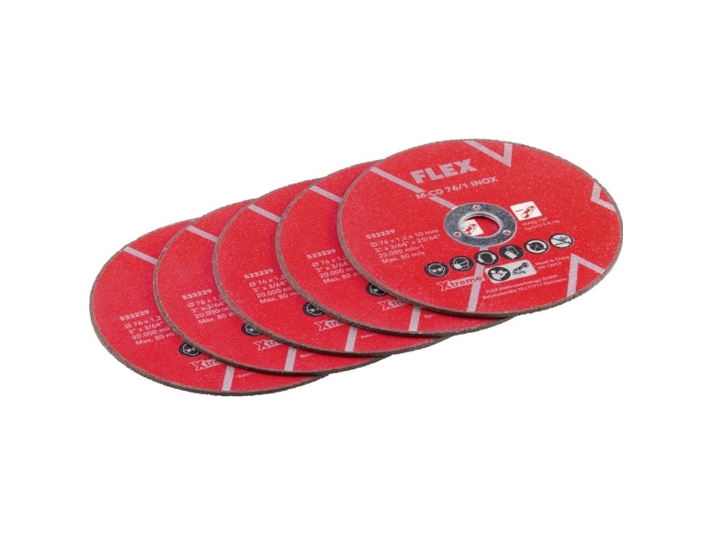 Flex M-Cd 76/1 Inox Ve5 533229 Skæreskiver-Sæt 76 Mm 5 Stk