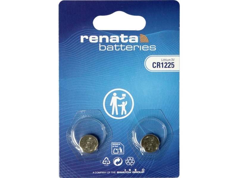 Renata Knopfzellenbox Cr1225 3 V, 2 Stück, 48 Mah, Li-Mno2 (704575)