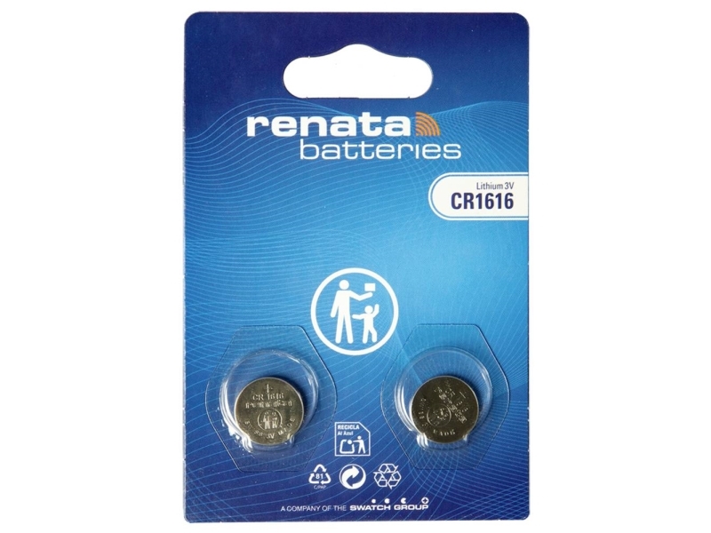 Renata Knopfzellenbox Cr1616 3 V 2 Stück 50 Mah Li-Mno2 (704576)