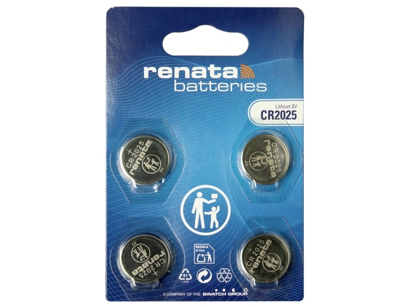 Renata Knopfzellen-Box Cr2025 3 V 4 Stück 165 Mah Li-Mno2 (704587)