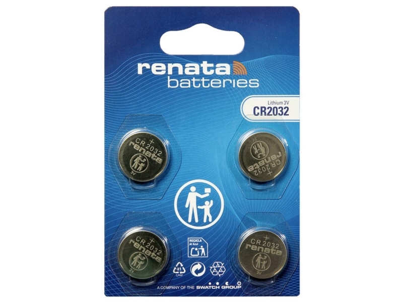 Renata Knopfzellenbox Cr2032 3 V 4 Stück 225 Mah Li-Mno2 (704588)