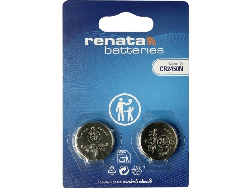 Renata Knopfzellenbox Cr2450 3 V, 2 Stück, 540 Mah, Li-Mno2 (704582)