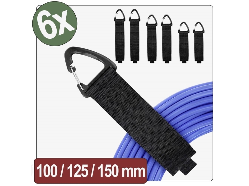 Quadrios 26CA802 velcrobånd (L x B) 330, 390, 480 mm, mm, mm x 38 mm, sort, 6 stk. (26CA802)