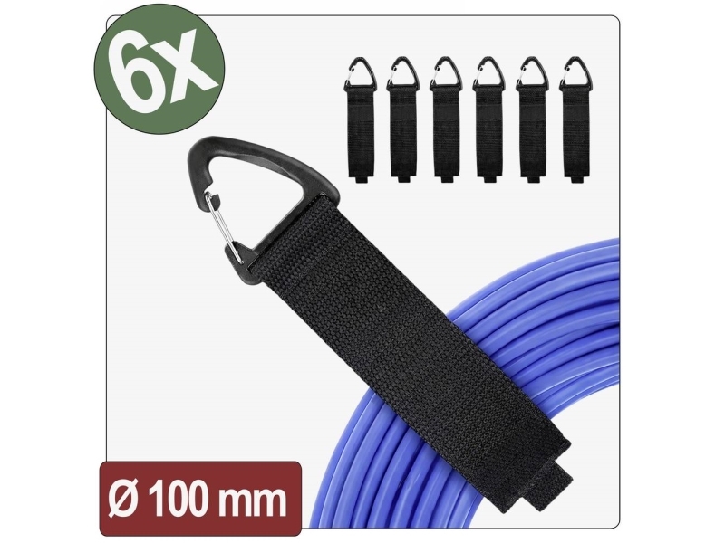 Quadrios 26CA799 velcrorem med karabinhage (L x B) 330 mm x 38 mm, sort, 6 stk. (26CA799)